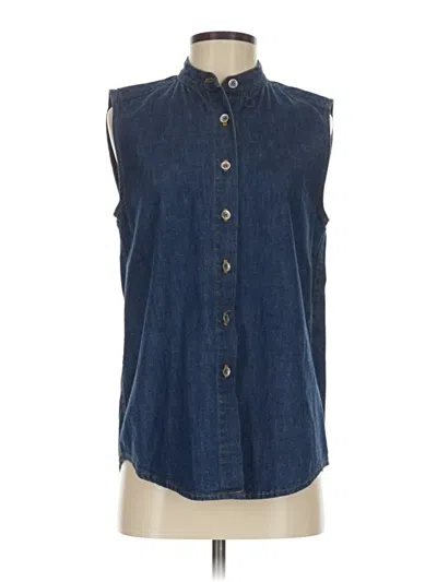Pre-owned Rachel Comey Sleeveless Button Down Shirt In Blue