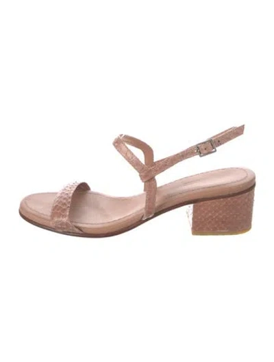 Pre-owned Rachel Comey Snakeskin Animal Print Sandals In Pink