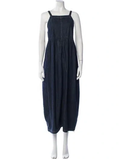 Pre-owned Rachel Comey Square Neckline Long Dress In Blue