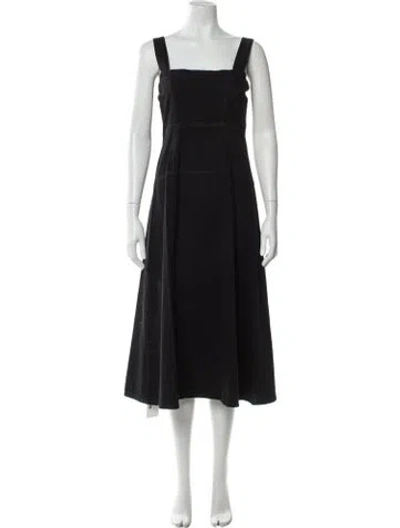 Pre-owned Rachel Comey Square Neckline Midi Length Dress In Black