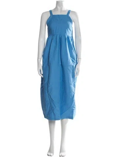 Pre-owned Rachel Comey Square Neckline Midi Length Dress In Blue