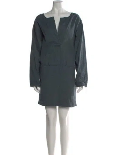 Pre-owned Rachel Comey Square Neckline Mini Dress In Green