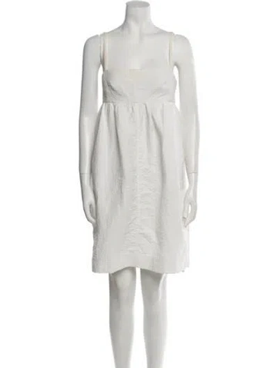Pre-owned Rachel Comey Square Neckline Mini Dress In White