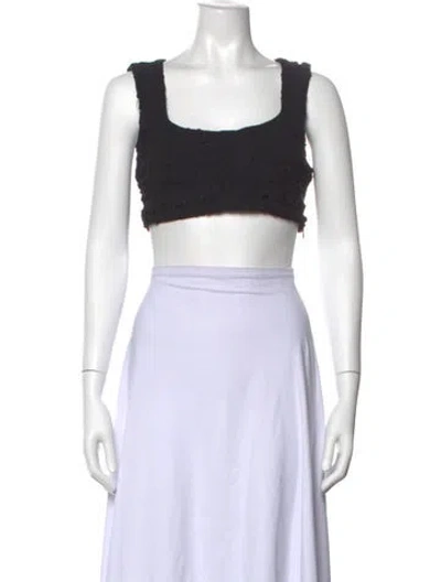 Pre-owned Rachel Comey Square Neckline Sleeveless Crop Top In Blue
