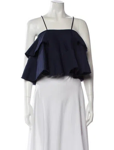 Pre-owned Rachel Comey Square Neckline Sleeveless Top In Blue
