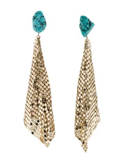 Pre-owned Rachel Comey Stone & Mesh Drop Earrings In Multi