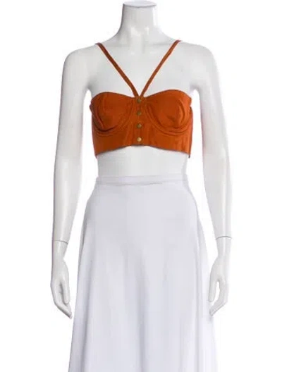 Pre-owned Rachel Comey Strapless Crop Top In Orange