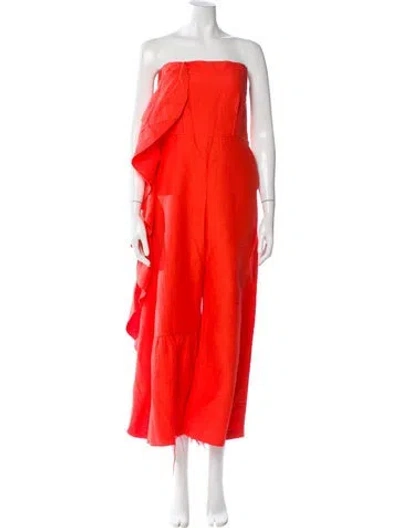 Pre-owned Rachel Comey Strapless Jumpsuit In Orange