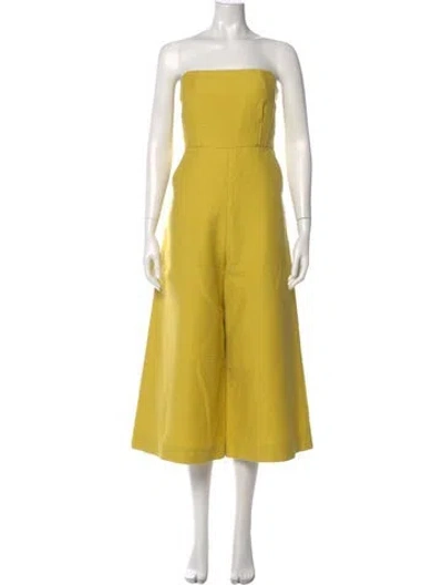 Pre-owned Rachel Comey Strapless Jumpsuit In Yellow