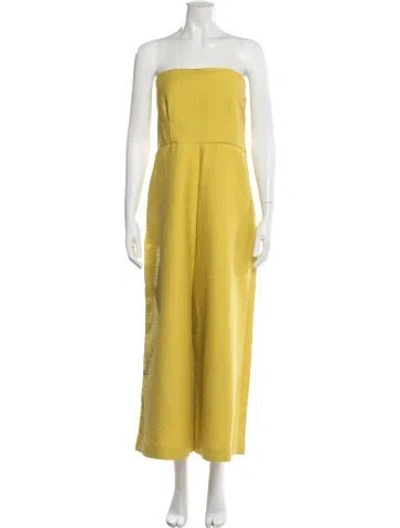 Pre-owned Rachel Comey Strapless Jumpsuit In Yellow