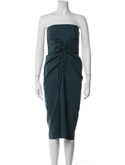 Pre-owned Rachel Comey Strapless Midi Length Dress In Blue
