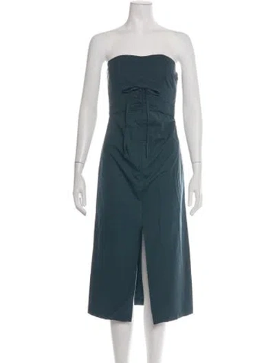 Pre-owned Rachel Comey Strapless Midi Length Dress In Blue