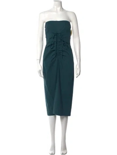 Pre-owned Rachel Comey Strapless Midi Length Dress In Green