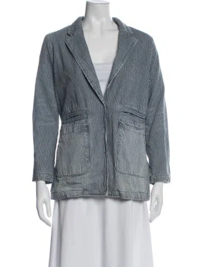 Pre-owned Rachel Comey Striped Blazer In Blue
