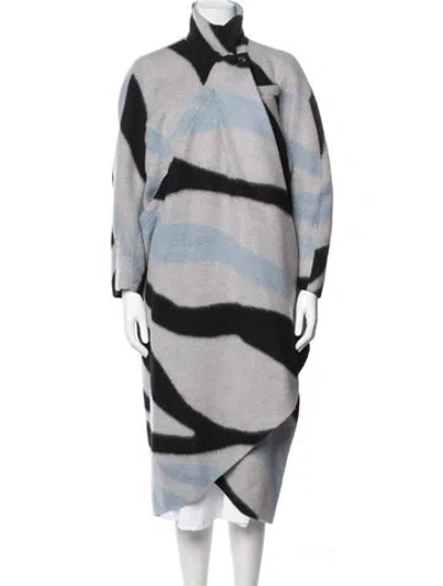 Pre-owned Rachel Comey Striped Coat In Gray
