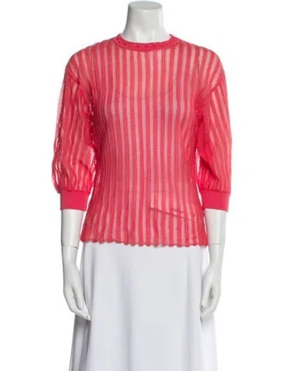 Pre-owned Rachel Comey Striped Crew Neck Blouse In Red