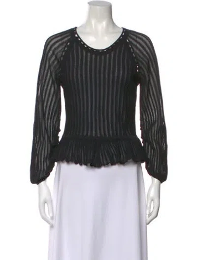 Pre-owned Rachel Comey Striped Crew Neck Top In Black