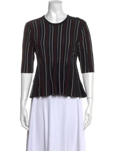 Pre-owned Rachel Comey Striped Crew Neck Top In Black