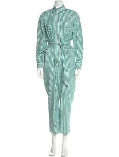 Pre-owned Rachel Comey Striped Jumpsuit In Green