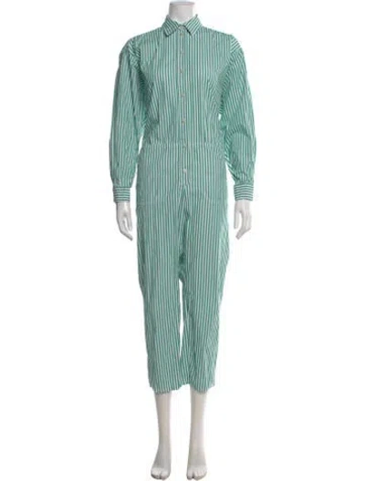 Pre-owned Rachel Comey Striped Jumpsuit In Green