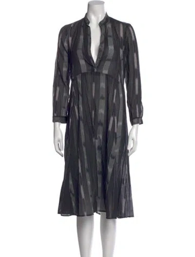 Pre-owned Rachel Comey Striped Midi Length Dress In Black