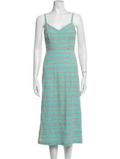Pre-owned Rachel Comey Striped Midi Length Dress In Blue