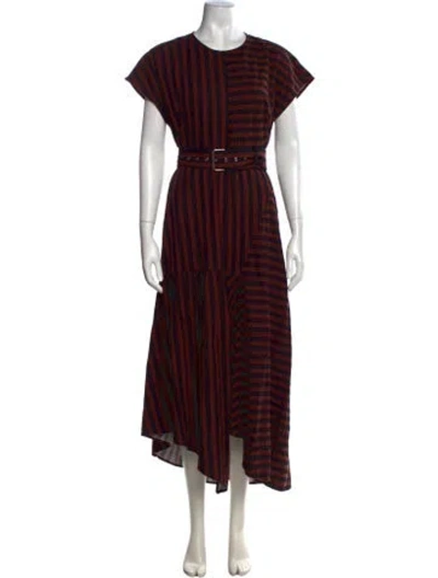 Pre-owned Rachel Comey Striped Midi Length Dress In Brown