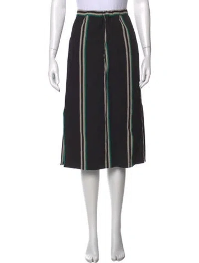 Pre-owned Rachel Comey Striped Midi Length Skirt In Black