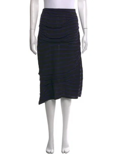 Pre-owned Rachel Comey Striped Midi Length Skirt In Black