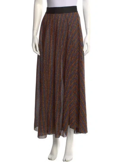 Pre-owned Rachel Comey Striped Midi Length Skirt In Orange