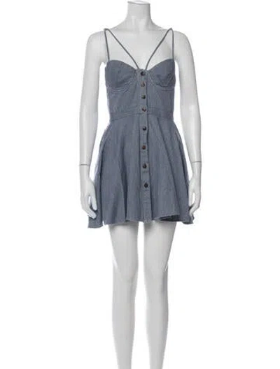 Pre-owned Rachel Comey Striped Mini Dress In Blue