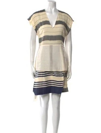 Pre-owned Rachel Comey Striped Mini Dress In Neutral