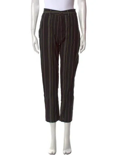 Pre-owned Rachel Comey Striped Straight Leg Pants In Black
