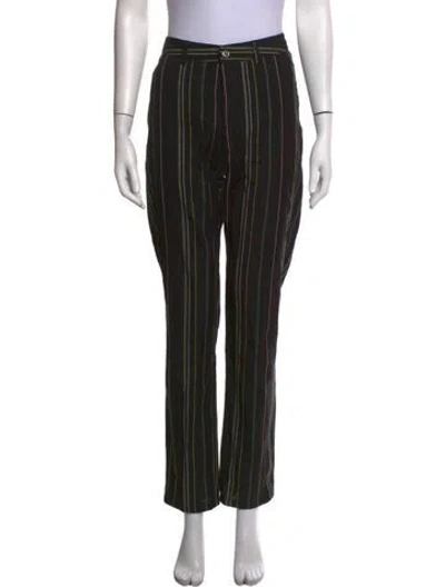 Pre-owned Rachel Comey Striped Straight Leg Pants In Black