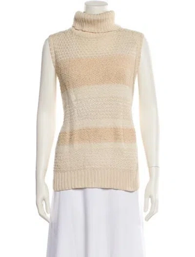 Pre-owned Rachel Comey Striped Turtleneck Sweater In Neutral