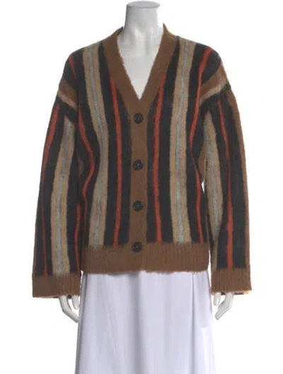 Pre-owned Rachel Comey Striped V-neck Sweater In Brown