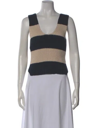 Pre-owned Rachel Comey Striped V-neck Top In Multi