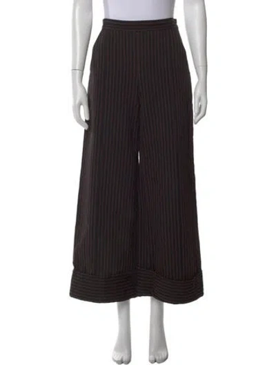 Pre-owned Rachel Comey Striped Wide Leg Pants In Black