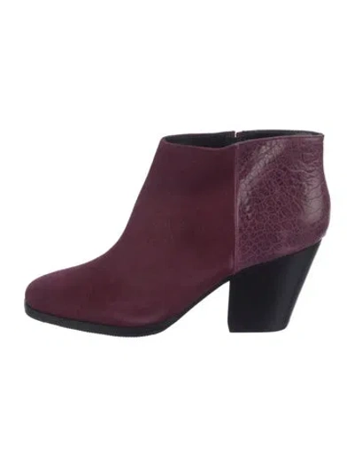 Pre-owned Rachel Comey Suede Colorblock Pattern Boots In Burgundy