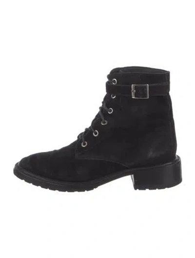 Pre-owned Rachel Comey Suede Combat Boots In Black