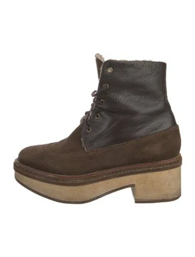 Pre-owned Rachel Comey Suede Lace-up Boots In Brown