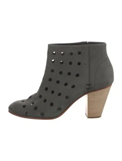 Pre-owned Rachel Comey Suede Lasercut Accents Boots In Green