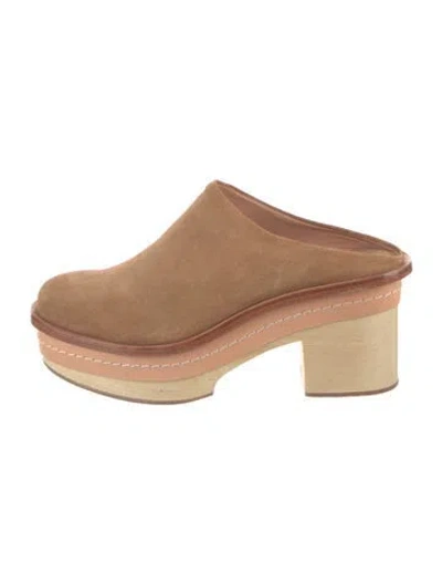 Pre-owned Rachel Comey Suede Mules In Neutral