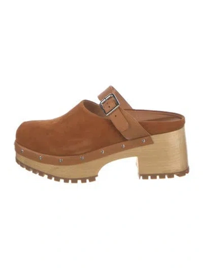 Pre-owned Rachel Comey Suede Mules In Neutral