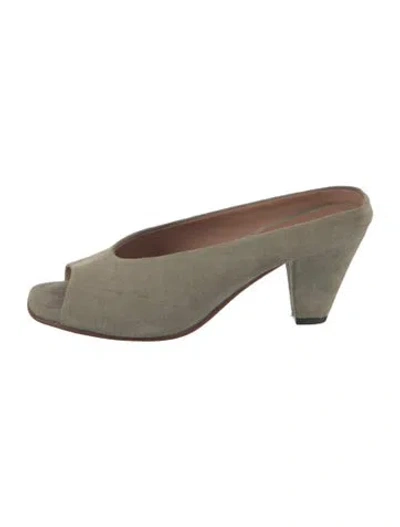 Pre-owned Rachel Comey Suede Slides In Green