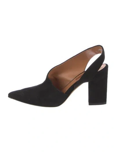 Pre-owned Rachel Comey Suede Slingback Flats In Black