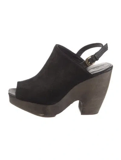 Pre-owned Rachel Comey Suede Slingback Pumps In Black