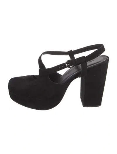 Pre-owned Rachel Comey Suede Slingback Pumps In Black
