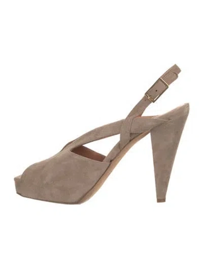 Pre-owned Rachel Comey Suede Slingback Pumps In Neutral