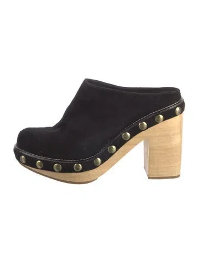 Pre-owned Rachel Comey Suede Studded Accents Mules In Black